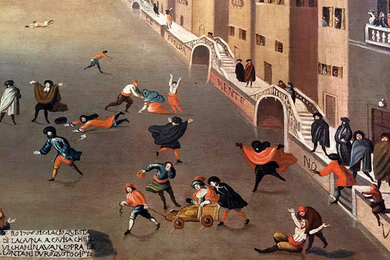 Габриэле Белла. Замерзшая лагуна. 1708 год , Венеция, Италия